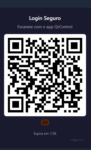 QR Code na tela do PC